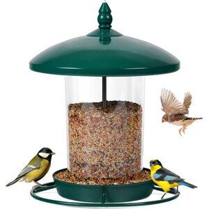 Metal Bird Feeder for Outdoors Hanging,3.0LB Seed Feeder,Easy to Fill